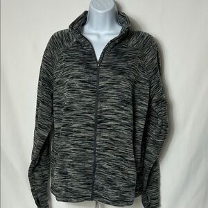 Columbia Women’s Size XL Black Gray Full Front Zip Sweat Jacket Workout Wear Top
